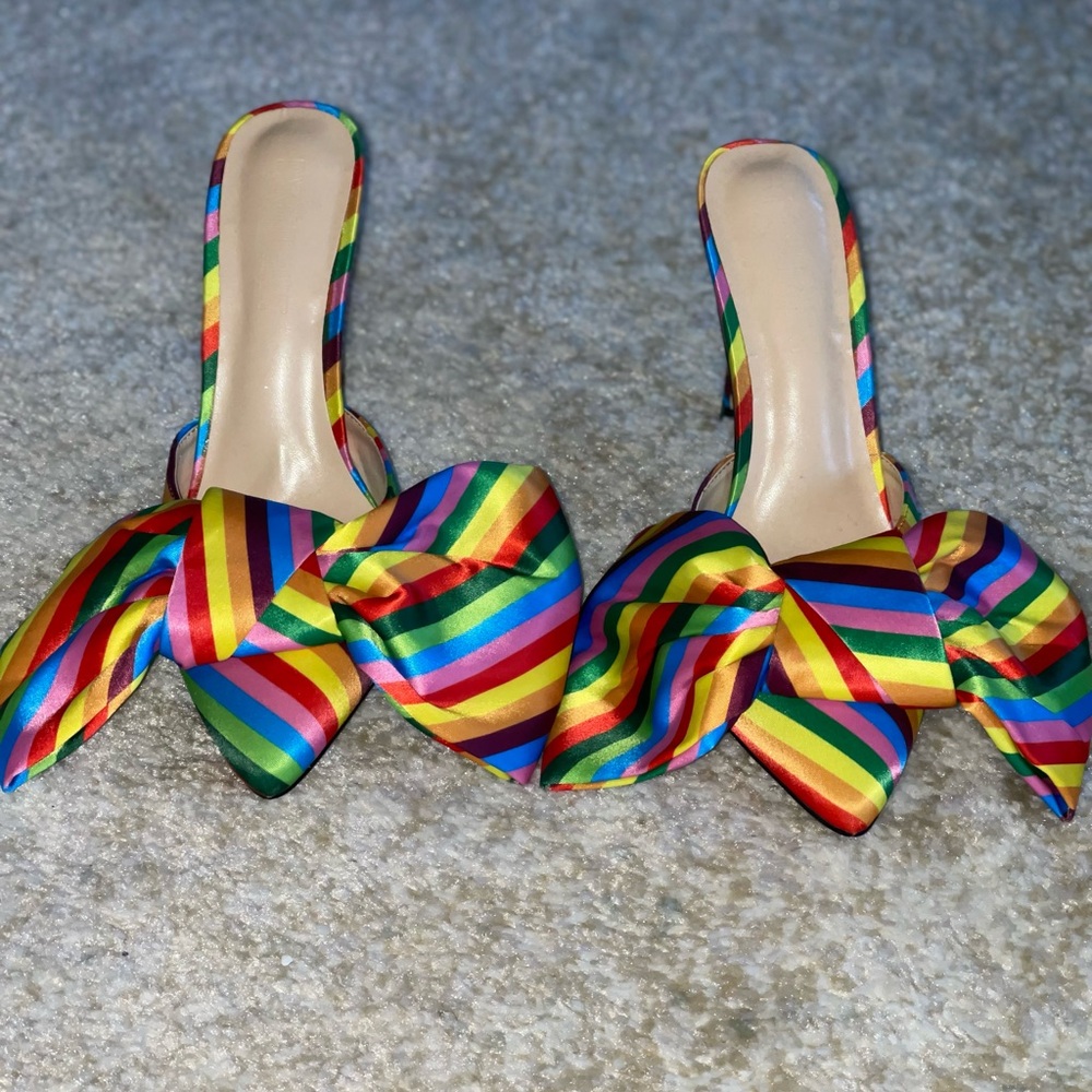 Rainbow Striped Women's Heels
